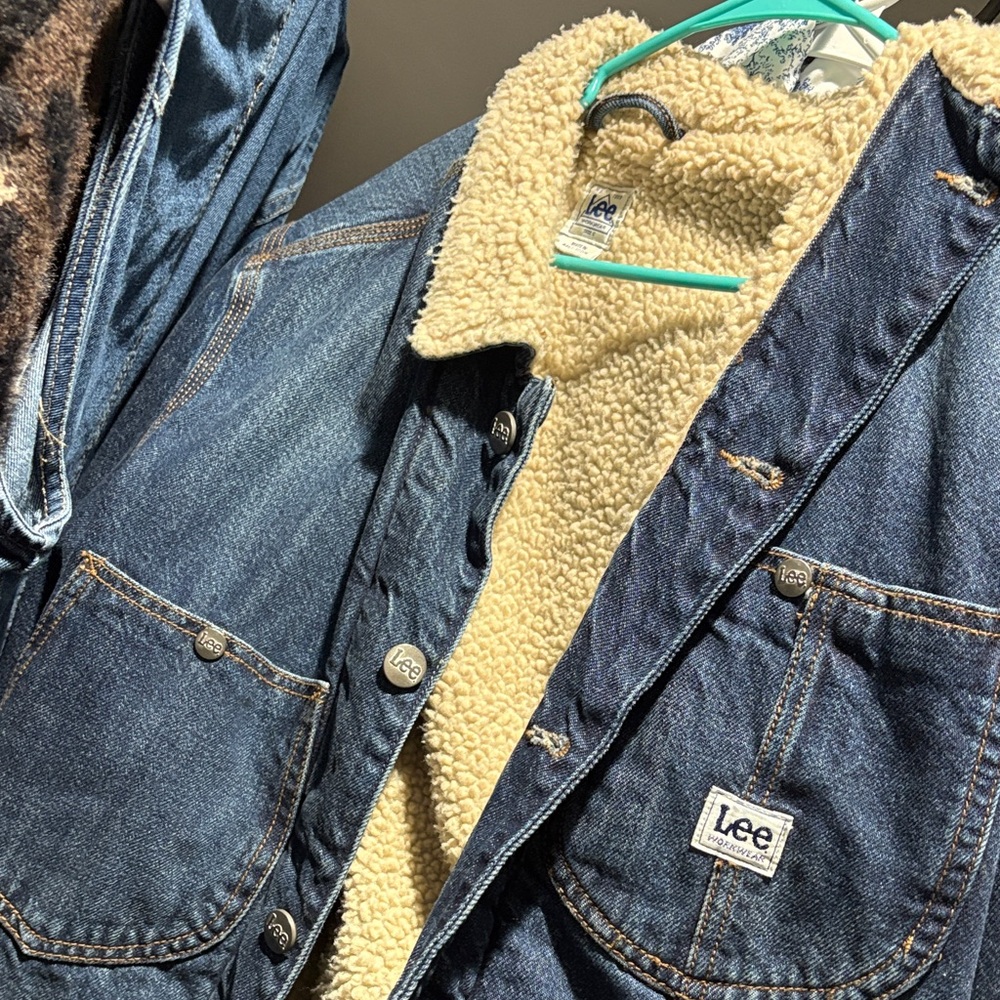 Lee Blue Denim Jacket with Cream Sherpa